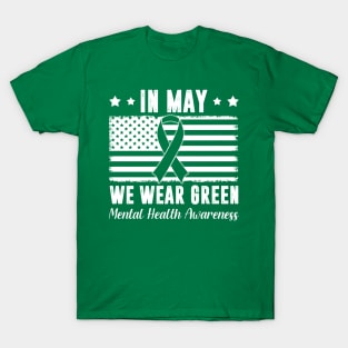 In May We Wear Green Mental Health Awareness Month Vintage T-Shirt